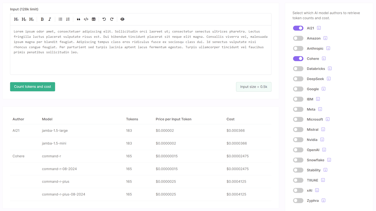 Token Counts